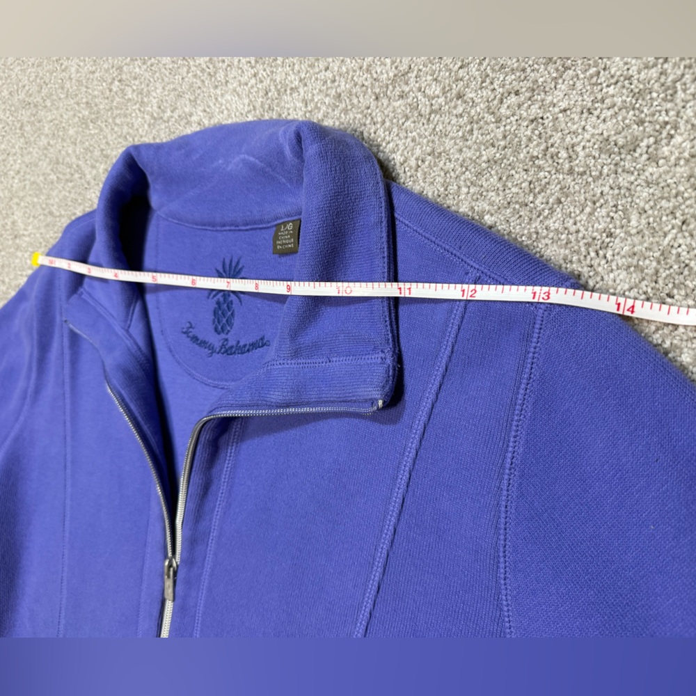 Tommy Bahama Purple 3/4  Zip-Up Sweater Pullover Size L Pineapple Symbol Outdoor - Picture 10 of 12